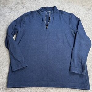 Tommy Bahama Men's XL Quarter Zip Blue Long Sleeve Sweater Pullover